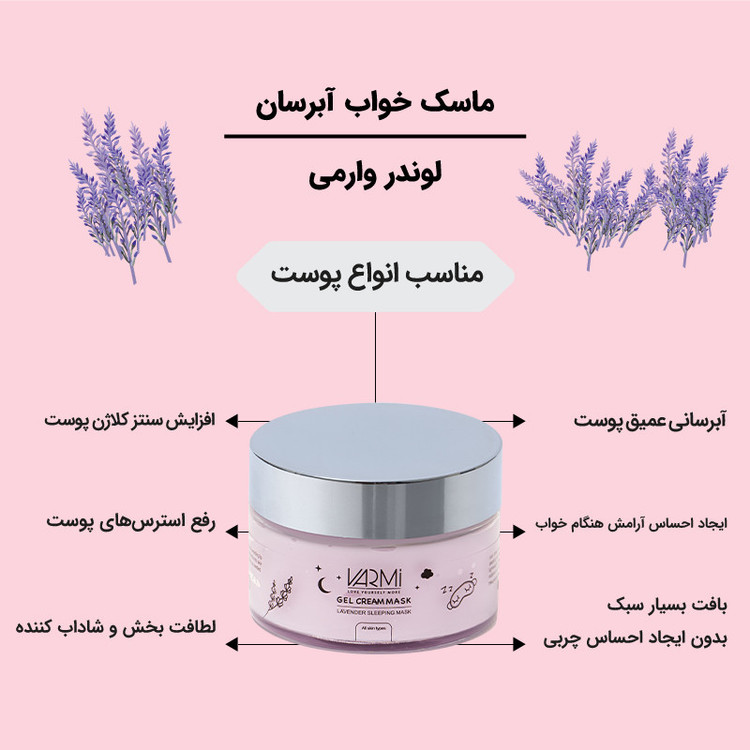 ماسک صورت وارمی مدل لوندر حجم 75 میلی لیتر