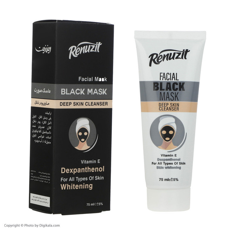 ماسک صورت رینوزیت مدل Black Deep حجم 75 میلی لیتر