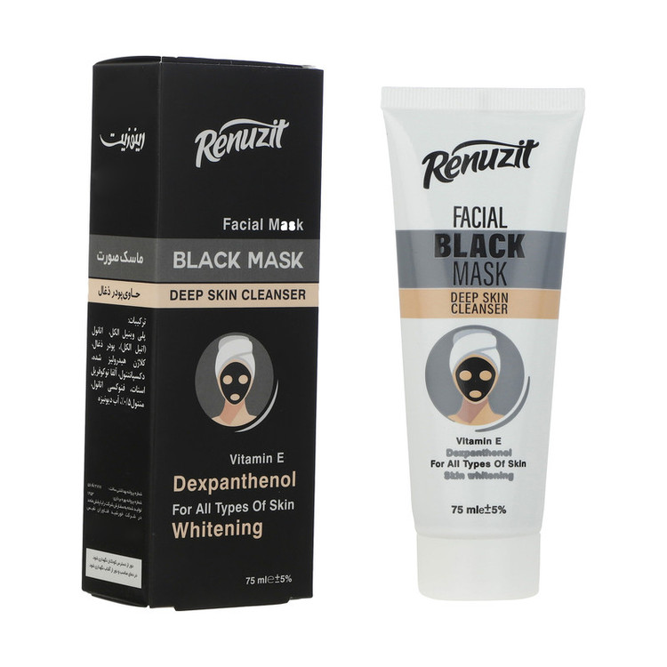 ماسک صورت رینوزیت مدل Black Deep حجم 75 میلی لیتر
