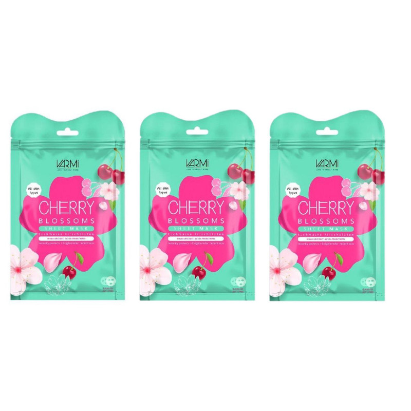 ماسک صورت وارمی مدل شکوفه گیلاس حجم 45 میلی لیتر بسته 3 عددی