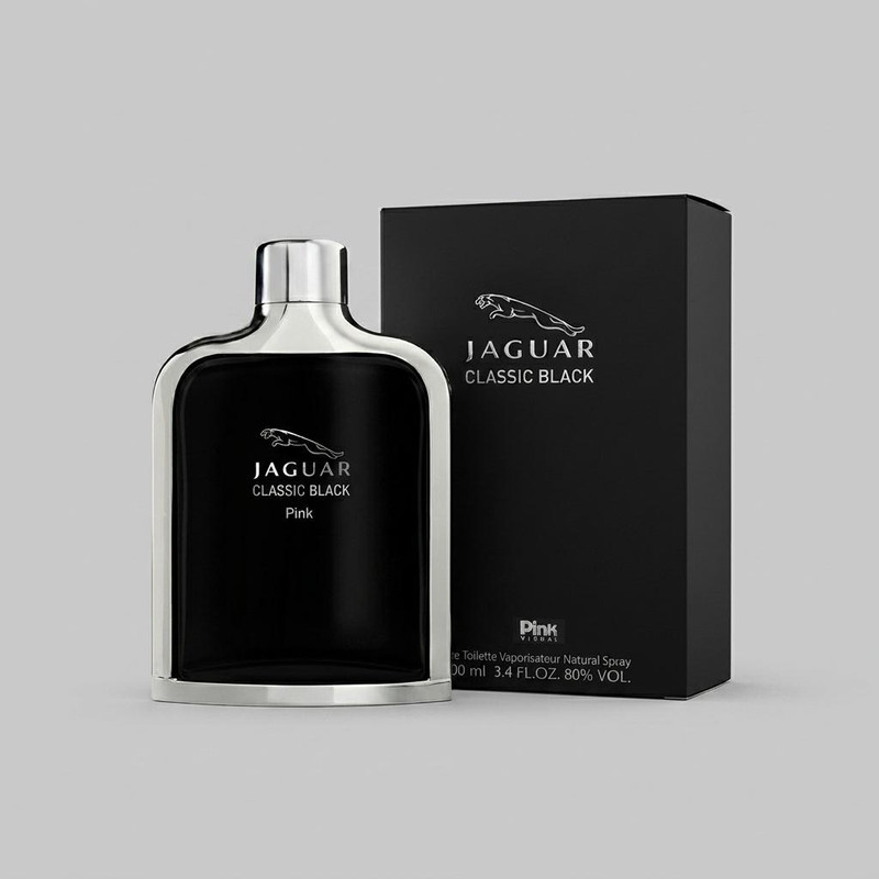ادو تویلت مردانه pink ویژوآل مدل Jaguar Classic Black با رایحه خنک حجم 100 میلی لیتر