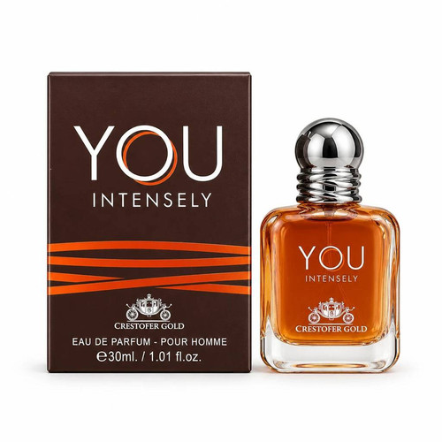 عطر جیبی مردانه کریستوفر گلد مدل یو اینتنسلی YOU INTENSELY با رایحه گرم و معتدل و شرقی وانیلی حجم 30 میلی لیتر